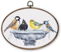 DILSJ Bird Oval Wall Art Decor, Country Bird Bath Canvas Wall Art Framed by DILSJ