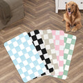 Checkered Dog Food mat, Non-Slip Sole Absorbent Dog and Water Bowl mat by Anpuimult
