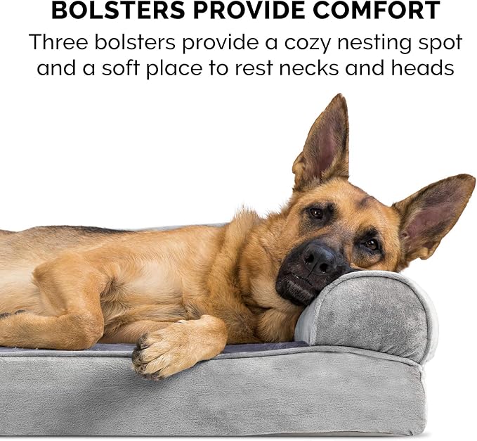 Furhaven Orthopedic Dog Bed for Large Dogs w/ Removable Bolsters & Washable - Image 11