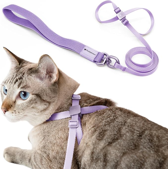 Cat Harness and Leash 2-in-1, Escape Proof Anti-Chocking Harness Adjustable by BuddyArmor