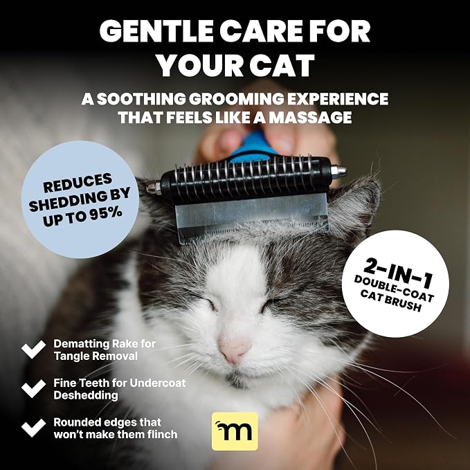 MalsiPree 2-in-1 Cat Brush for Shedding - Image 2