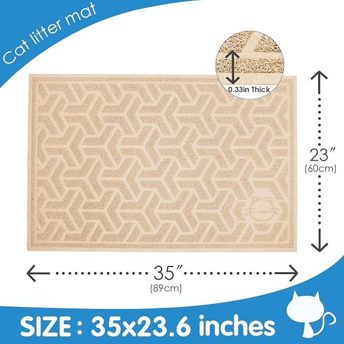 UPSKY Cat Litter Mat, Litter Trapping Mat Soft on Kitty Paws, Large Litter Box - Image 3