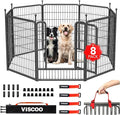 Dog Playpen Outdoor, 8 Panels 40" High Heavy Duty Metal Dog Pen, Pet Fence by VISCOO