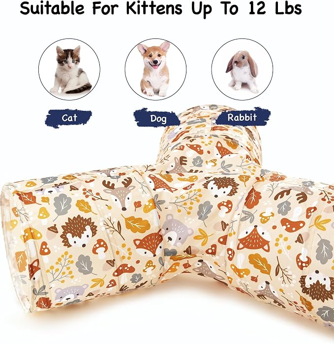 Tempcore Pet Cat Tunnel Tube Cat Toys 3 Way Collapsible, Cat Tunnels - Image 6