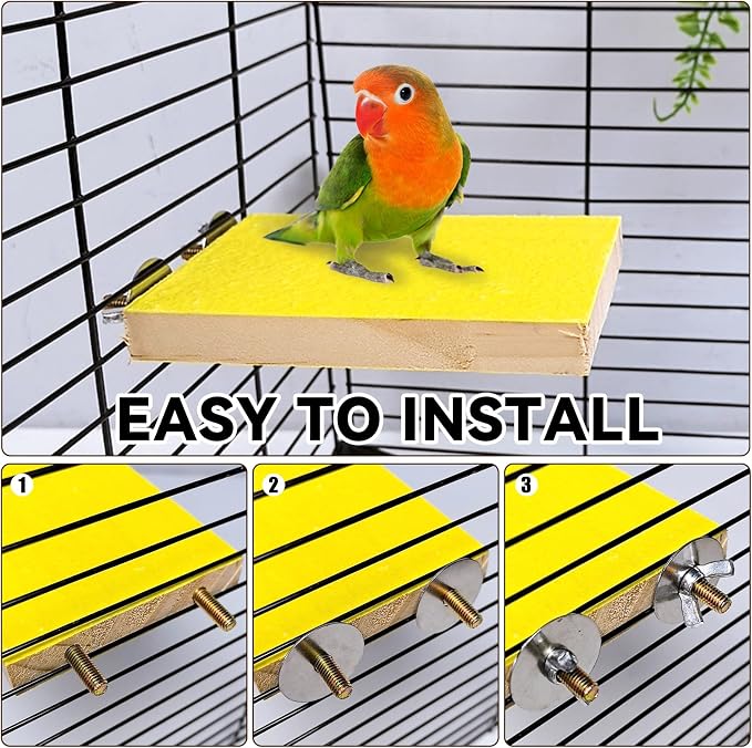 7 PCS Parrot Perch Stand Natural Wood Bird Perch Stand Platform Paw Grinding - Image 3
