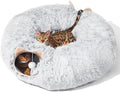Cat Tunnel with Cat Bed for Indoor Cats, Under Christmas Tree Soft Plush by ZVBEK