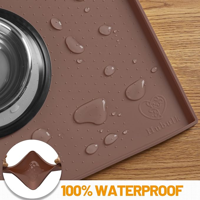 Hubulk Dog Feeding Mat, 100% Waterproof Food Grade Silicone Pet Food and Water - Image 4