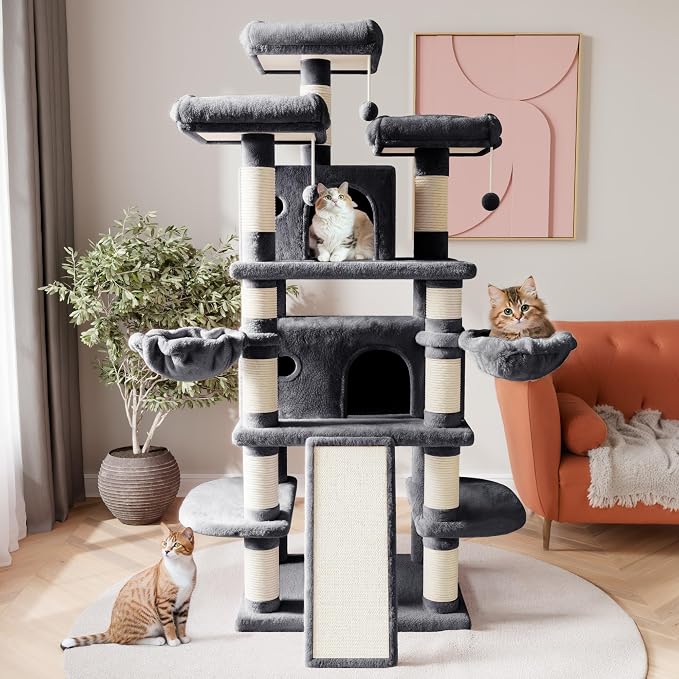 SHA CERLIN 68 Inches Multi-Level Large Cat Tree - Image 2