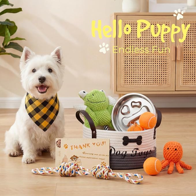 14Pcs New Puppy Gift Basket, Complete Premium Welcome Puppy Starter Kit and Dog - Image 8