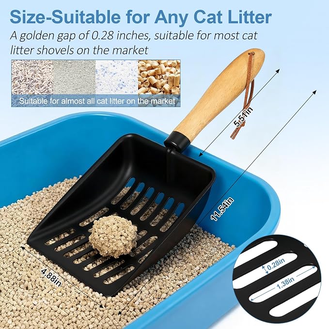 Cat Litter Scoop, Metal Litter Scoop, Heavy Duty Metal Cat Scooper - Image 3