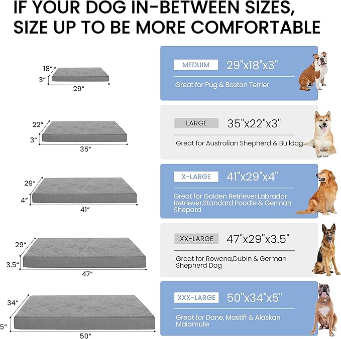 Orthopedic Memory Foam Dog Bed for Large Dogs, Cooling Dog Beds -Waterproof Pet - Image 7