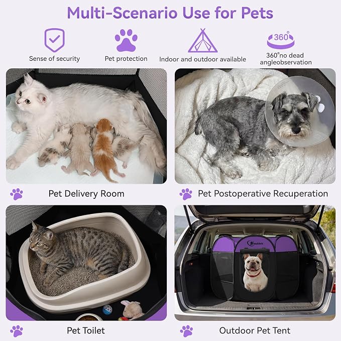 Dog Playpen, Puppy Pet Playpen, Dog Crate Tent Cage Indoor/Outdoor, Portable - Image 3