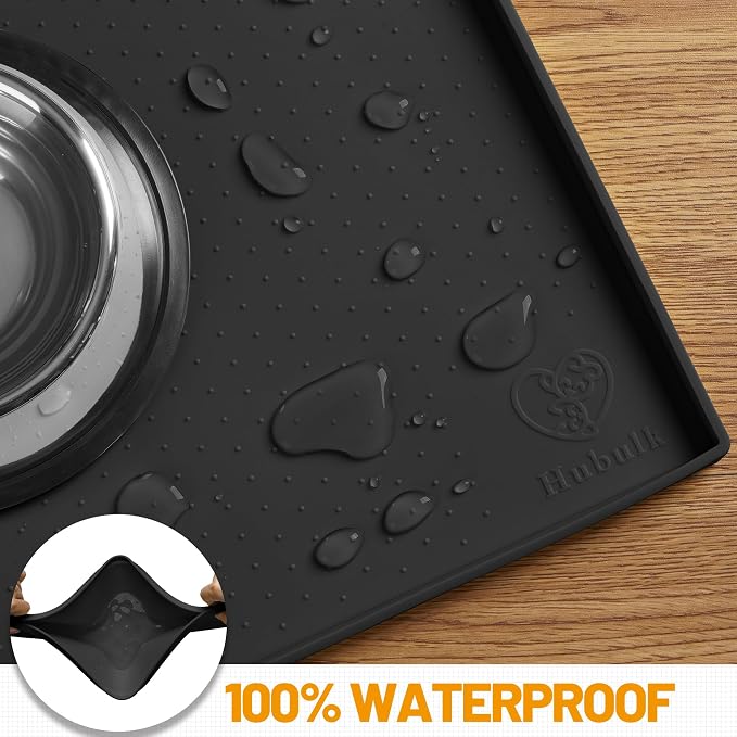 Hubulk Dog Feeding Mat, 100% Waterproof Food Grade Silicone Pet Food and Water - Image 4