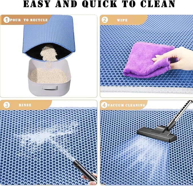 HCY&WLD Cat Litter Mat, Honeycomb Double Layer Cat Litter Trapping Mat - Image 7