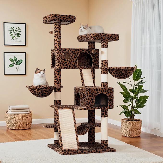 WEEWAY Cat Tree Tower for Indoor Cats, Stand House Condo Cave, Sisal Scratching by WEEWAY
