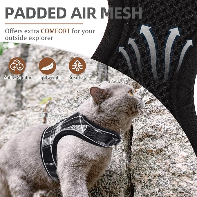 PUPTECK Soft Mesh Cat Vest Harness and Leash Set Puppy Padded Pet Harnesses - Image 2