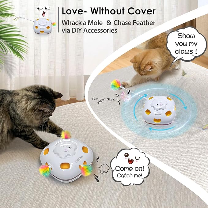 ORSDA Cat Toys for Indoor Cats 4 in 1 Interactive Automatic Cat Toys for Bored - Image 4