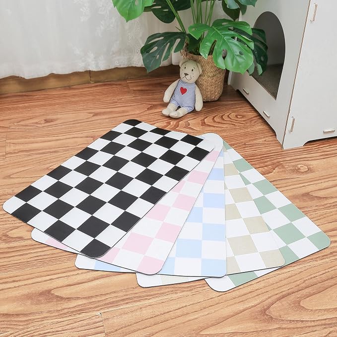 Ralxion Checkered Dog Feeding Mat, Absorbent Mats by Ralxion