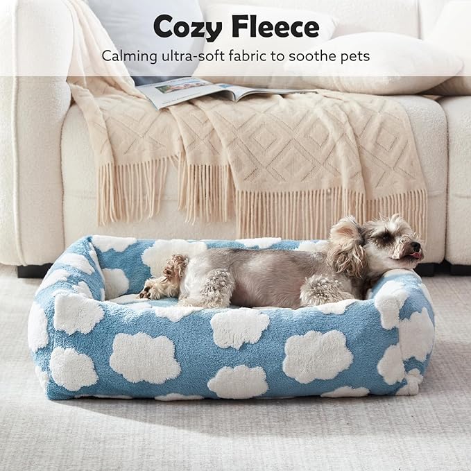 JOEJOY Cute Dog Bed Medium Size Dog, Rectangle Soft Furry Dog Beds - Image 7