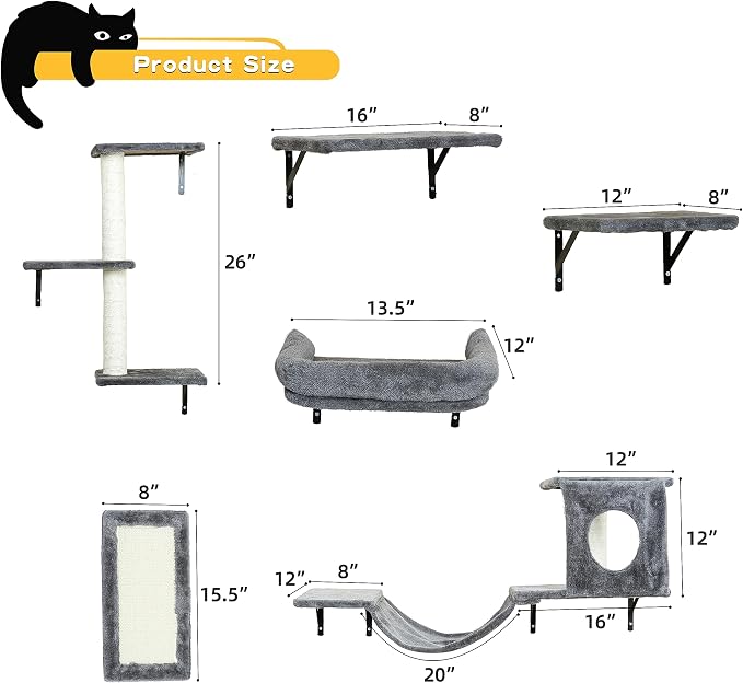 NUNU LAB Wall Mounted Cat Furniture Set - Image 3