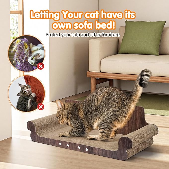 Extra Large Cat Scratcher Bed, 32 Inch Cat Scratching Board Cat Couch, Durable - Image 5
