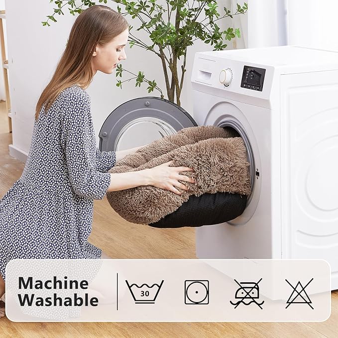MIXJOY Calming Cat Beds for Indoor Cats, Fluffy Small Cat Cuddler, Anti-Anxiety - Image 5