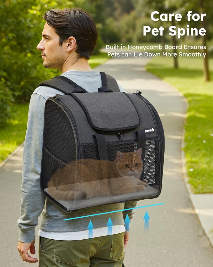 Pecute Cat Backpack with Widened Interior Space, Upgraded Dog Backpack Carrier - Image 9