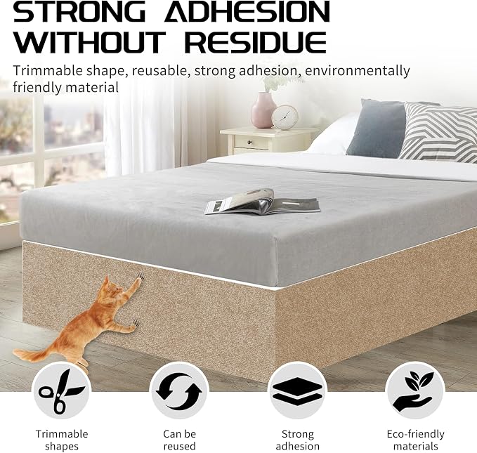 2 Pcs Total 78.8"x15.8" Cat Scratch Mat, Cat Scratch Couch Furniture Protector - Image 5