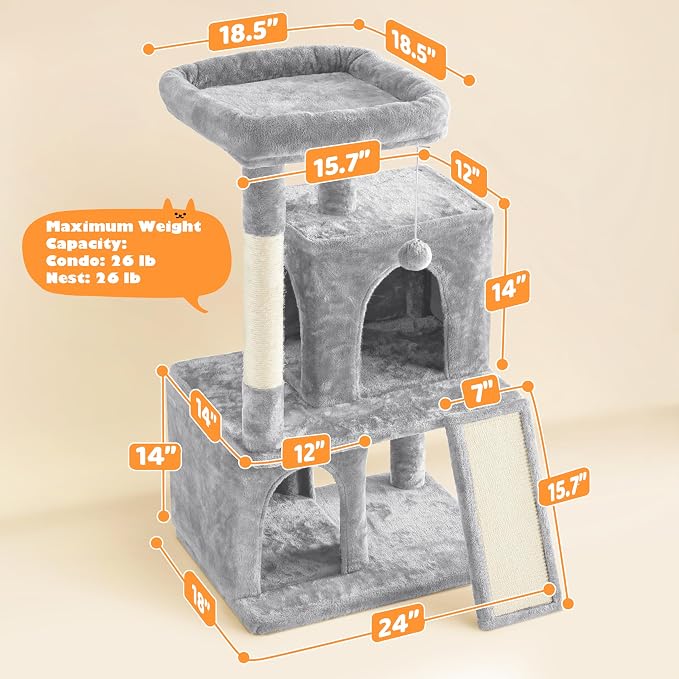 Yaheetech 42in Cat Tree Tower - Image 3