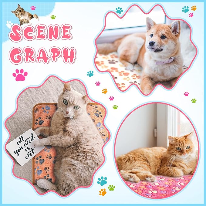 Tatuo 4 Pcs Dog Blanket for Pet Cat Blankets Indoor Puppy Teething Stuff Toys - Image 3