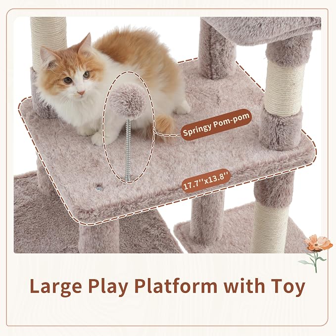 Cat Tree for Indoor Cats, 55.1 inch Cat Tower - Image 2