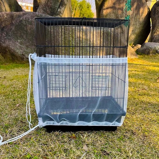 Allazone Bird Cage Seed Catcher, Large Bird Cage Cover, 75-118'' Universal - Image 4