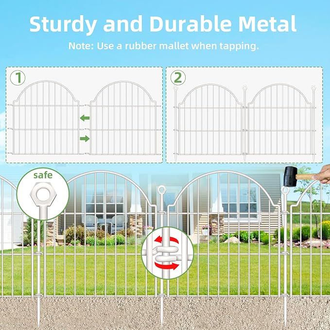 10 Panels No Dig Decorative Garden Fence - Image 6