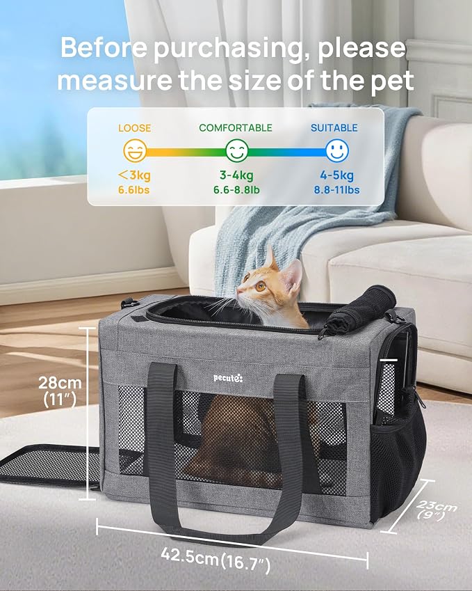 Airline Approved Cat Carrier, Pet Carrier Soft-Sided, Portable Dog Carrier - Image 8