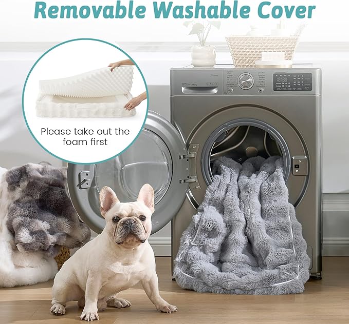 Self Warming Dog Bed for Large Size Dog, Faux Fur Orthopedic Puppy Sofa - Image 6