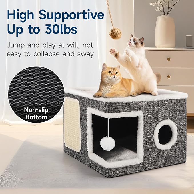 Shikha Cat Beds for Indoor Cats, Large Cat Cave - Image 4