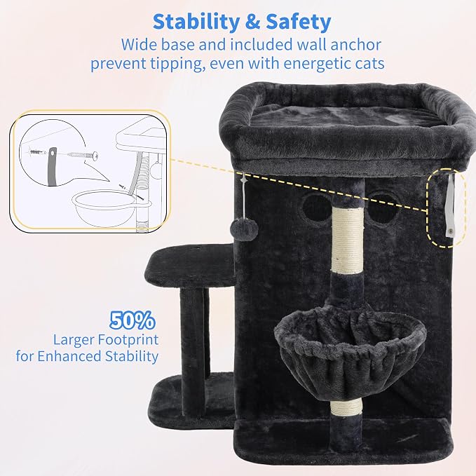 Heybly Cat Tree, 25.6-inch Cat Tower - Image 6