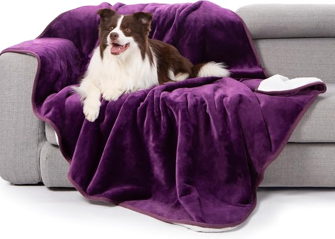 gogobunny Waterproof Bed Blanket, Reversible Sherpa Fleece Throw Blanket by gogobunny