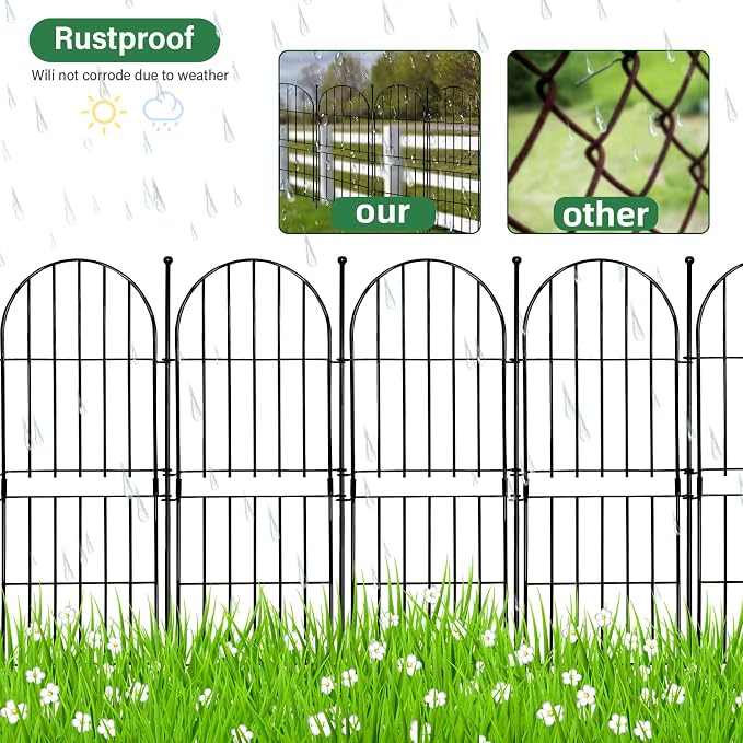Decorative Garden Fence 31in x10ft, 10 Pack No Dig Fence Animal Barrier - Image 7