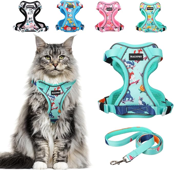 Halypet Cat Harness and Leash Set Cute Escape Proof Vest Harness by DOMoreWithYourPet