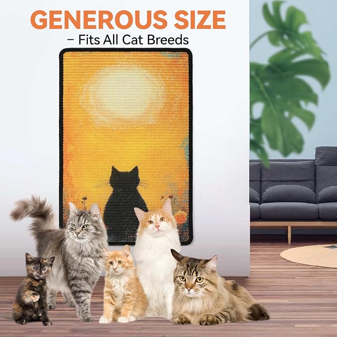 Cat Scratching Mat, 23.6 x 15.7'' Large Sisal Cat Scratch Pad - Image 6