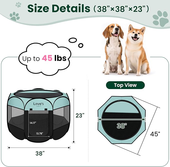 Love's cabin Pet Puppy Dog Playpen, Large Dog Tent Crates Cage Indoor/Outdoor - Image 3