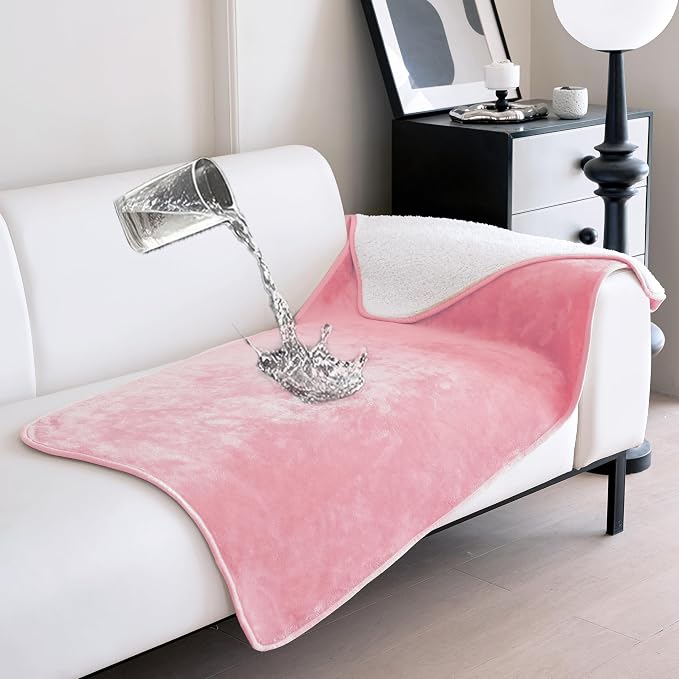 gogobunny Waterproof Bed Blanket, Reversible Sherpa Fleece Throw Blanket by gogobunny