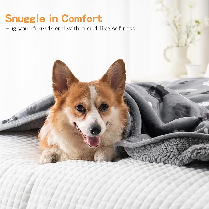 Waterproof Dog Blankets Pet Blanket 60"x80", Soft Fluffy Sofa Car Bed Protector - Image 5