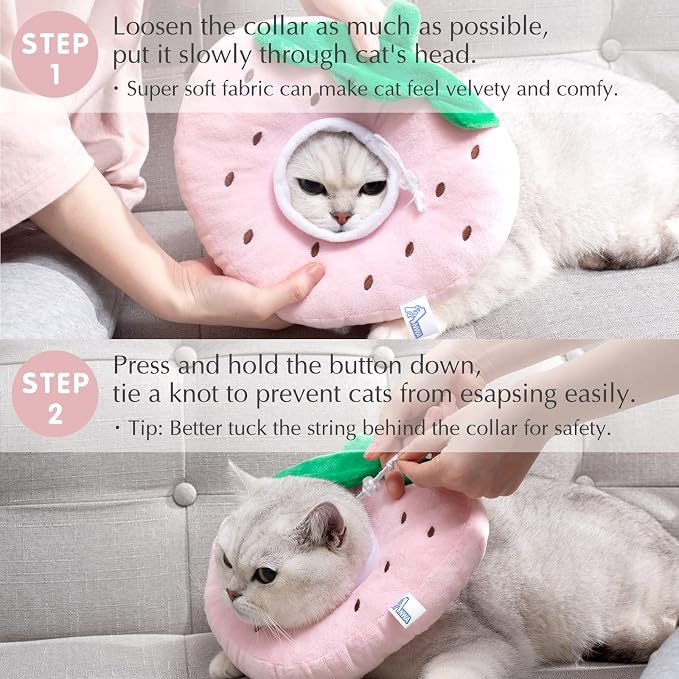 ANWA Adjustable Cat Cone Collar Soft, Cute Cat Donut Collar After Surgery - Image 5