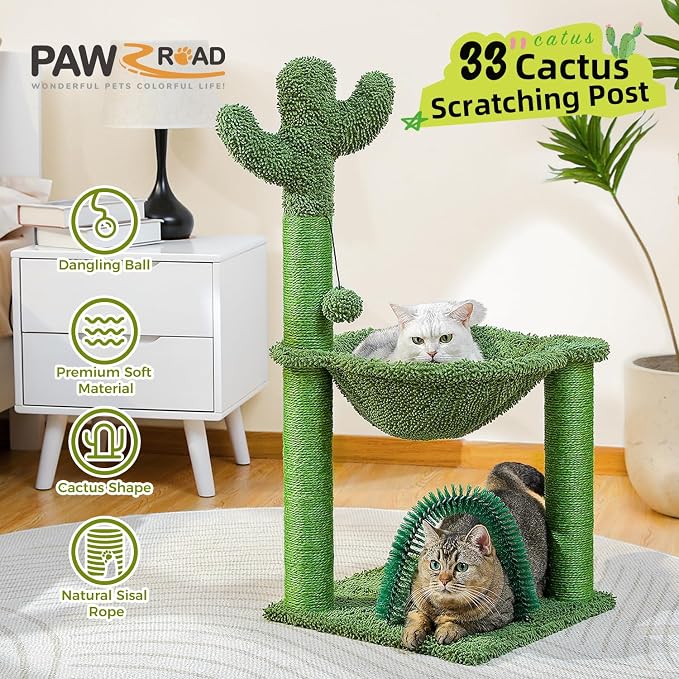 PAWZ Road Cactus Cat Tree, 33 Inchs Cat Tower - Image 3