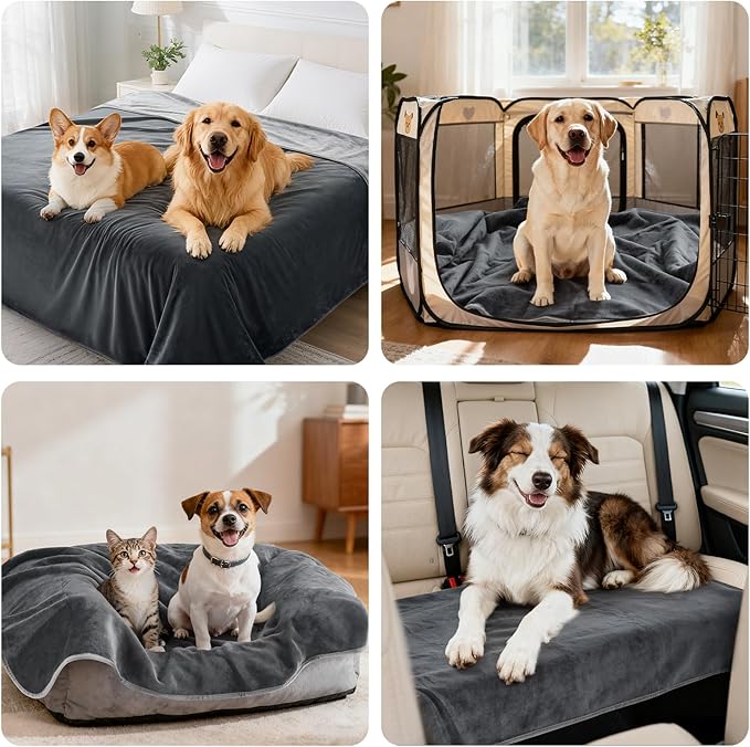 LOOBANI Waterproof Dog Blanket for Bed: Spill-Proof Puppy Blankets for Small - Image 4
