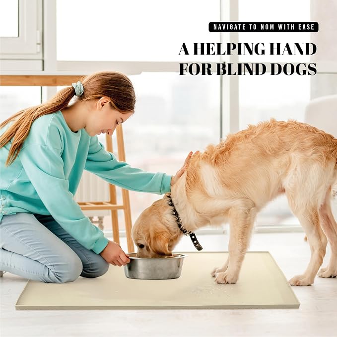 AVERYDAY 100% Waterproof Thicker Silicone Dog Food Mat, 0.63'' Raised Edge Bowl - Image 7