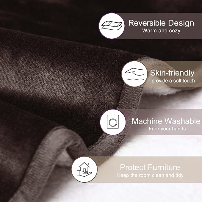 gogobunny Waterproof Bed Blanket, Reversible Sherpa Fleece Throw Blanket - Image 4