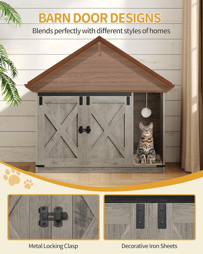 Cat Litter Box Enclosure, Hidden Litter Box Cabinet Furniture - Image 6